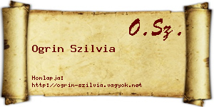 Ogrin Szilvia névjegykártya